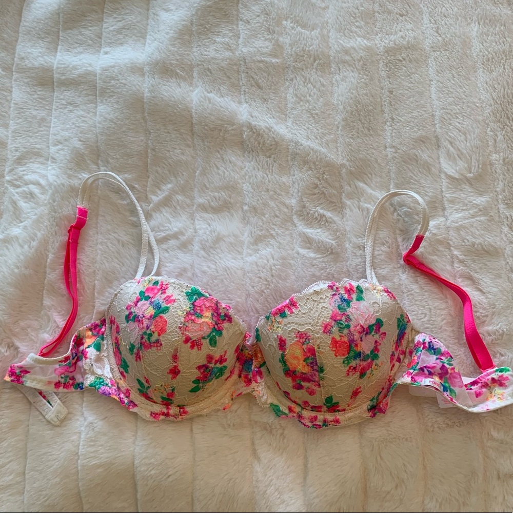 Victoria’s Secret Pink floral lace bra